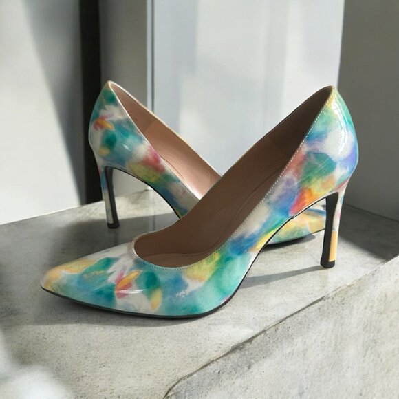 STUART WEITZMAN Watercolor Patent Leather Heels Size 5.5 - Picture 1 of 7
